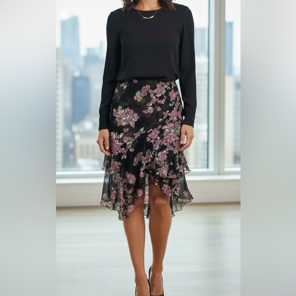 Svetlana Floral Layered Skirt